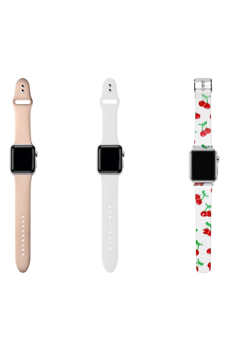 The Posh Tech Assorted 3-Pack Silicone Apple Watch<sup>®</sup> Watchbands, Alternate, color, Assorted