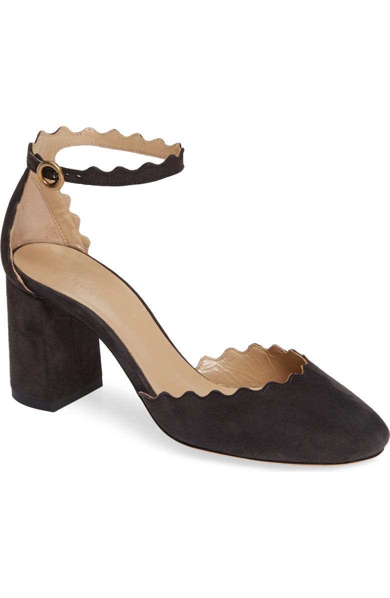 Chloé Scalloped Ankle Strap d'Orsay Pump, Main, color,
