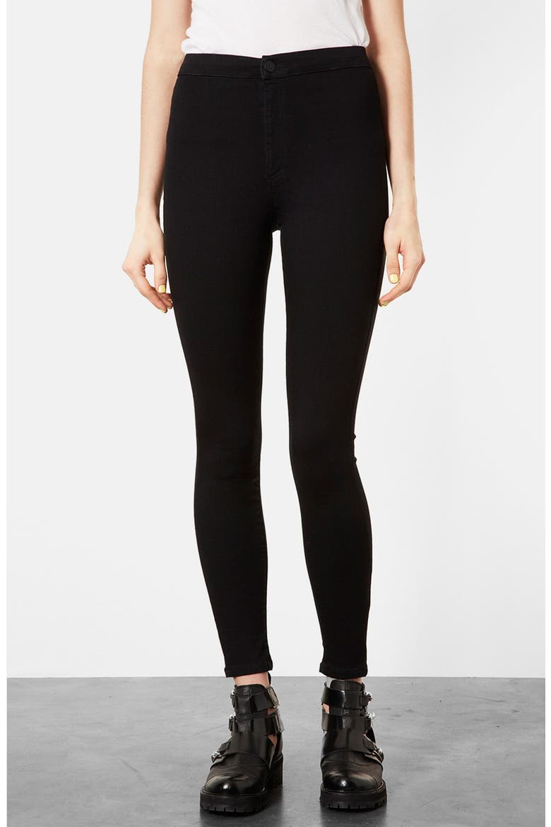 Moto 'Joni' High Rise Skinny Jeans, Main, color, BLACK