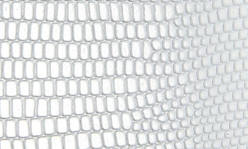 Strathberry Lizard Embossed Leather Card Case In Silver
