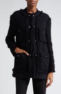 Dolce&Gabbana Logo Button Collarless Tweed Jacket