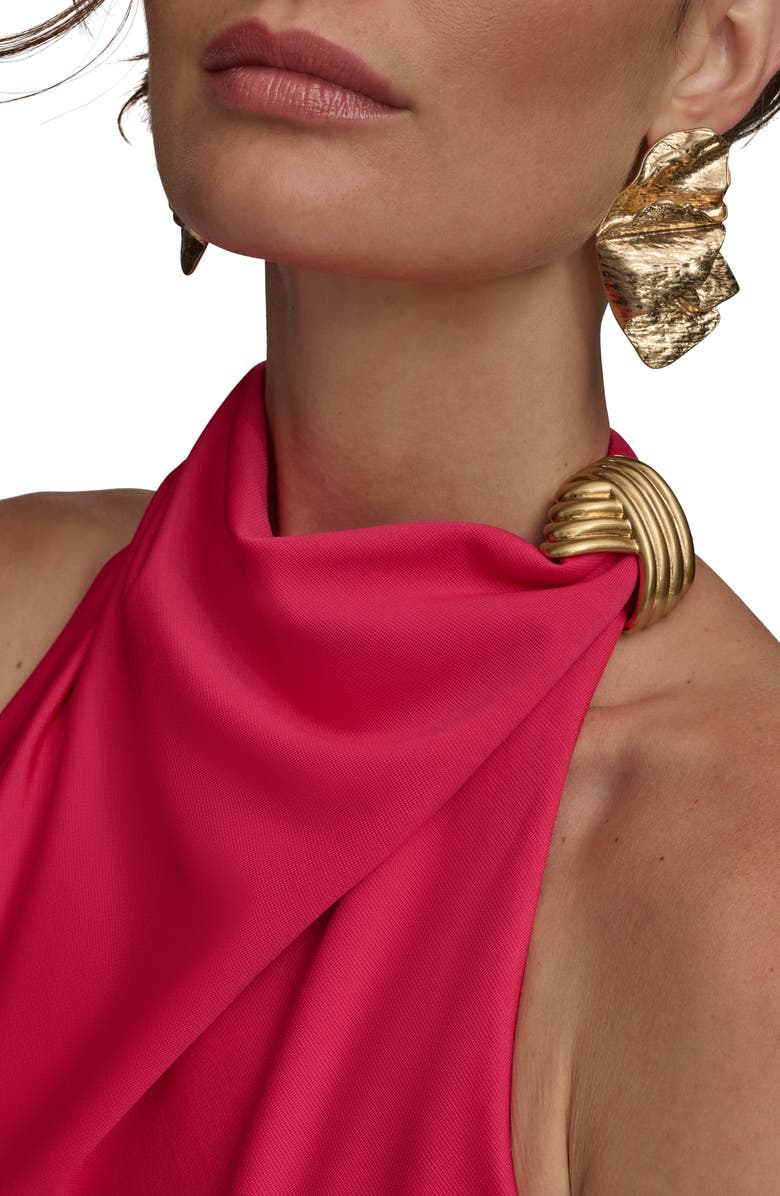 Donna Karan New York Funnel Neck Mermaid Gown, Alternate, color, Audacious