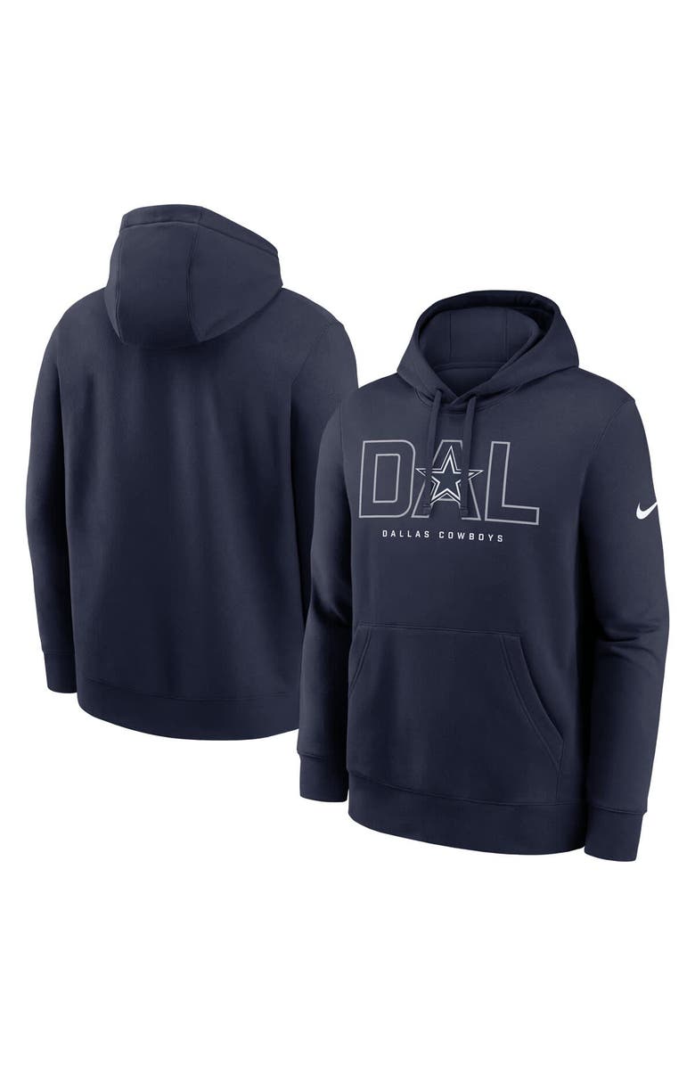 Nike Men's Nike Navy Dallas Cowboys Busted Play Club Fleece Pullover Hoodie, Main, color, 