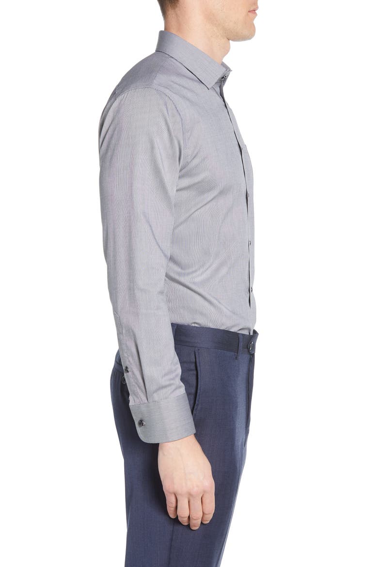 Trim Fit Non-Iron Dress Shirt, Alternate, color, GREY CASTLEROCK