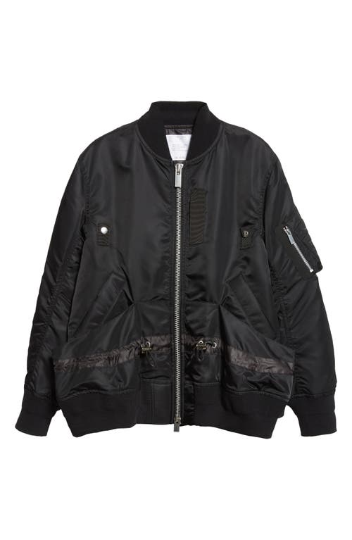Sacai Blouson Nylon Twill Bomber Jacket In Black