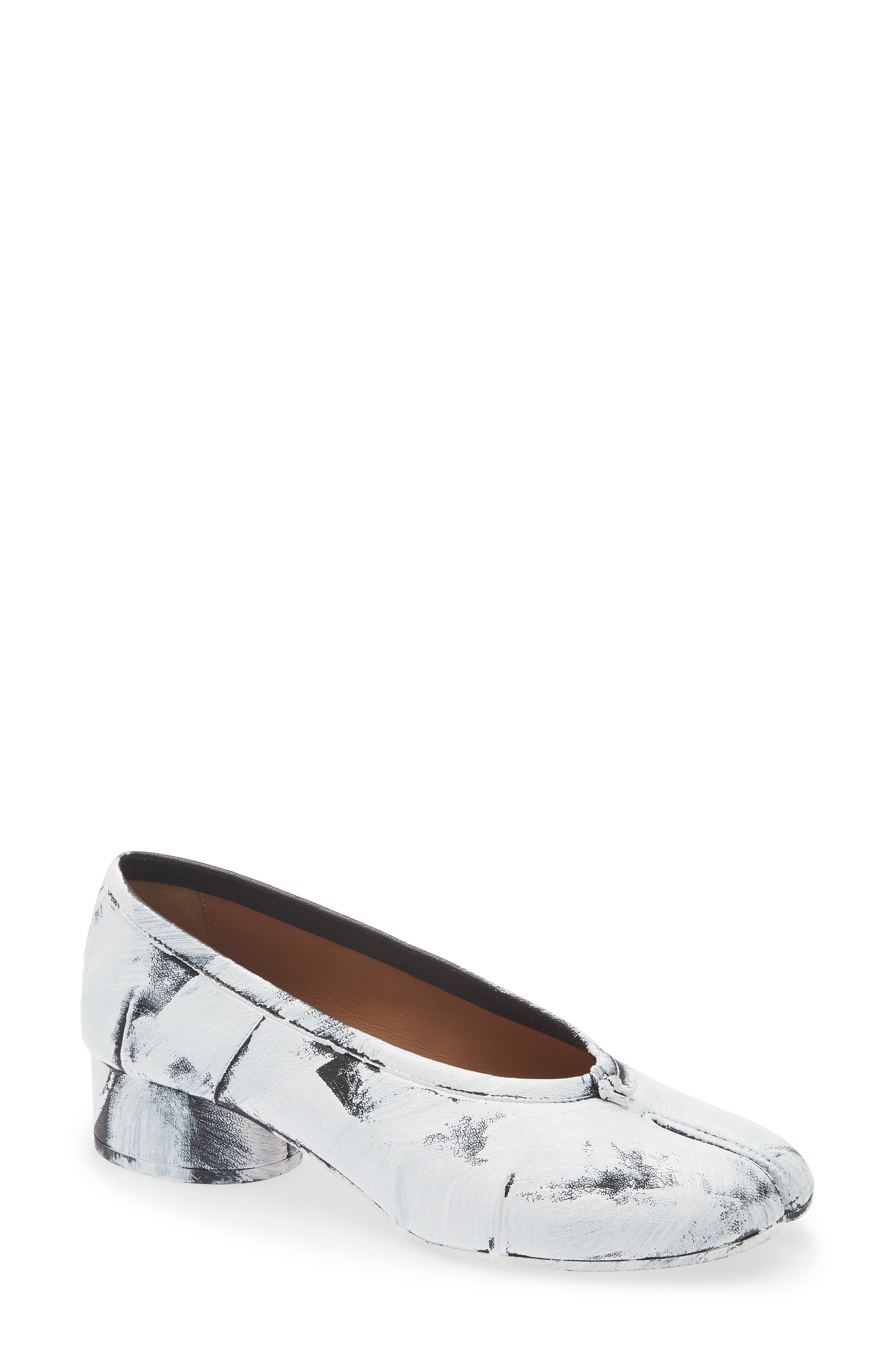 Tabi Ballerina Pump, Main, color, BLACK/ WHITE