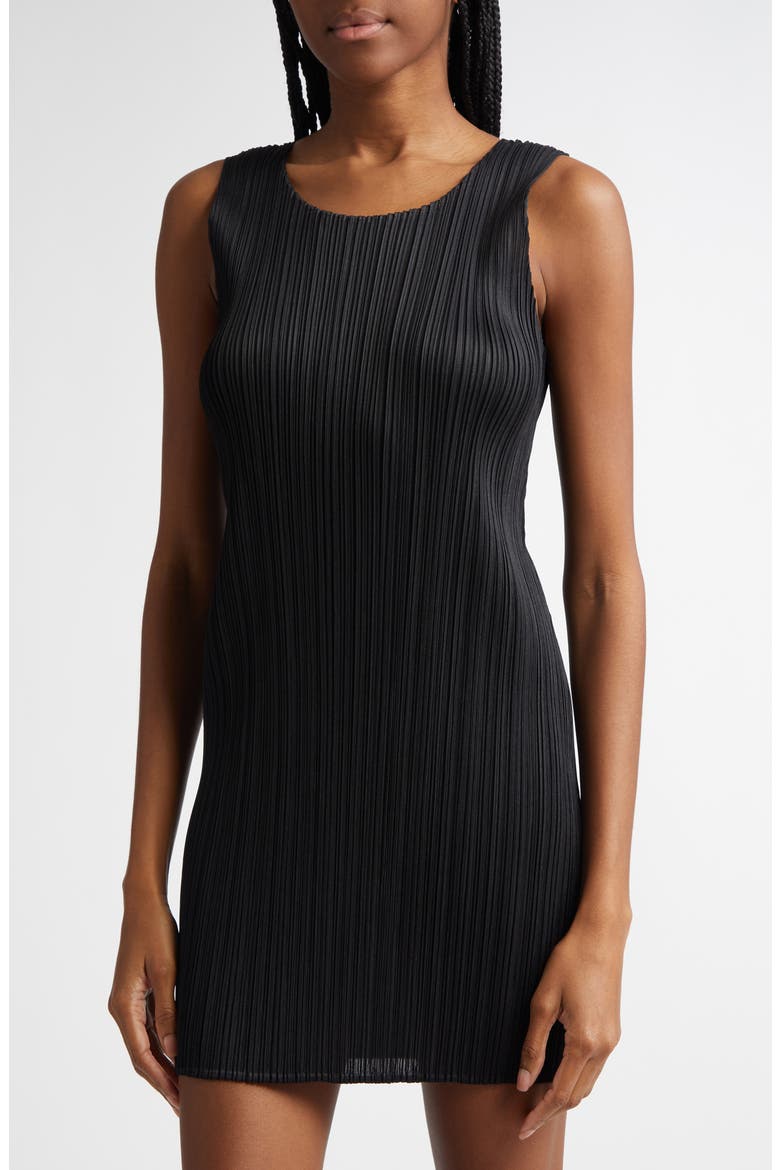 Basics Pleated Dress, Alternate, color, BLACK