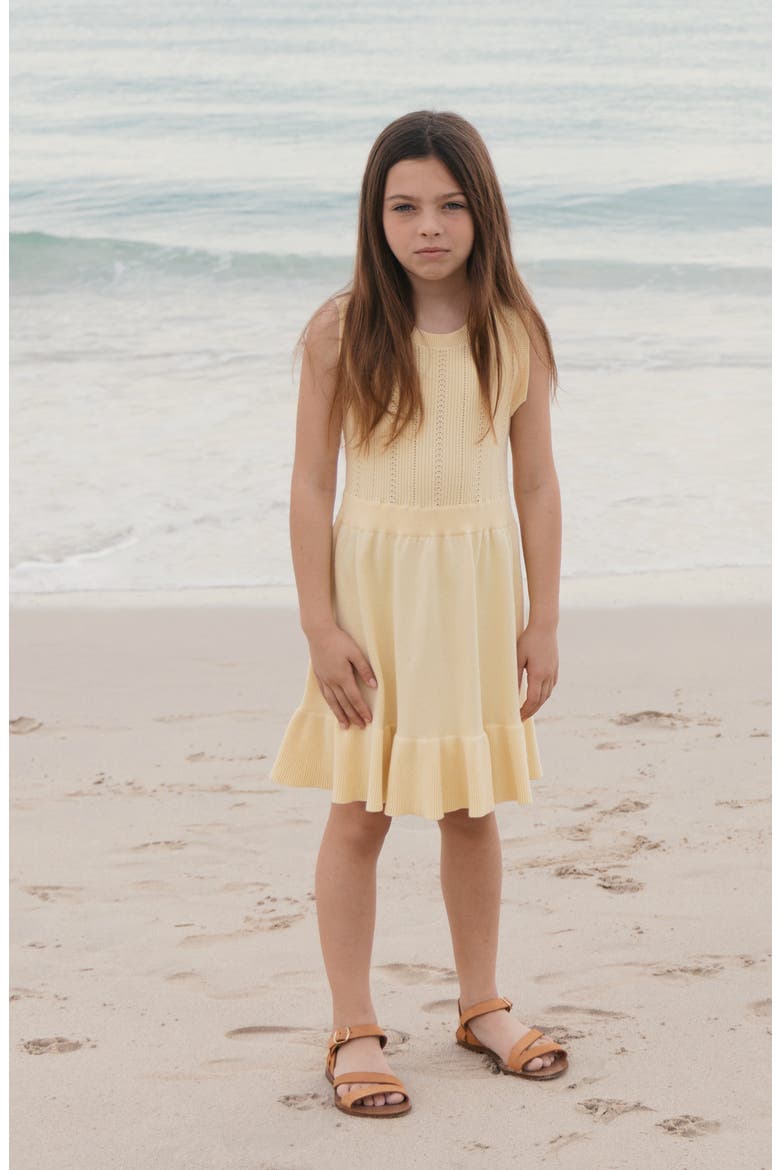 Kids' Organic Flounce Hem Tank Sweater Dress, Alternate, color, Pale Yellow