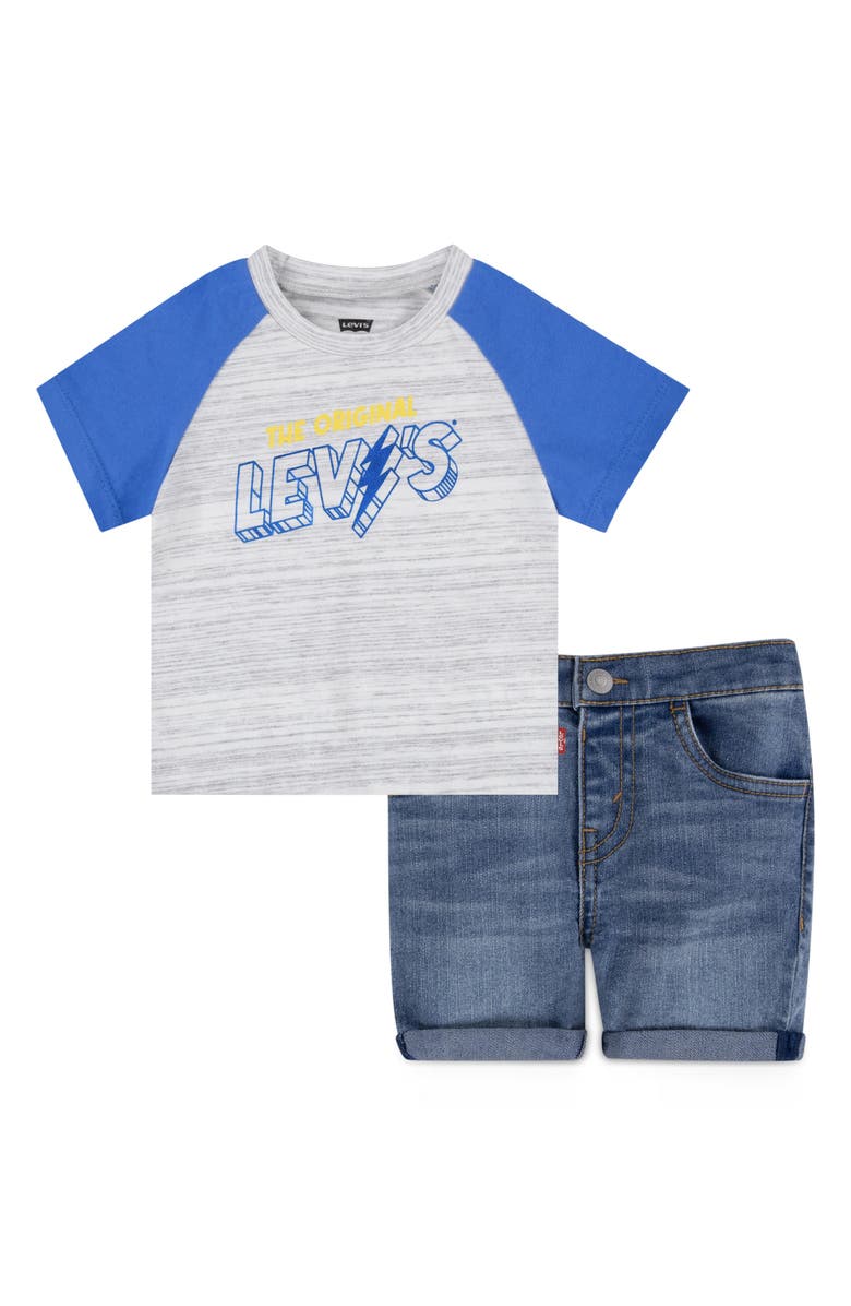 Levi's<sup>®</sup> Raglan T-Shirt & Shorts Set, Main, color, 