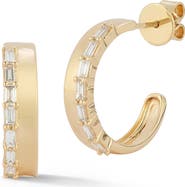 Dana Rebecca Designs Sadie Baguette Diamond Hoop Earrings