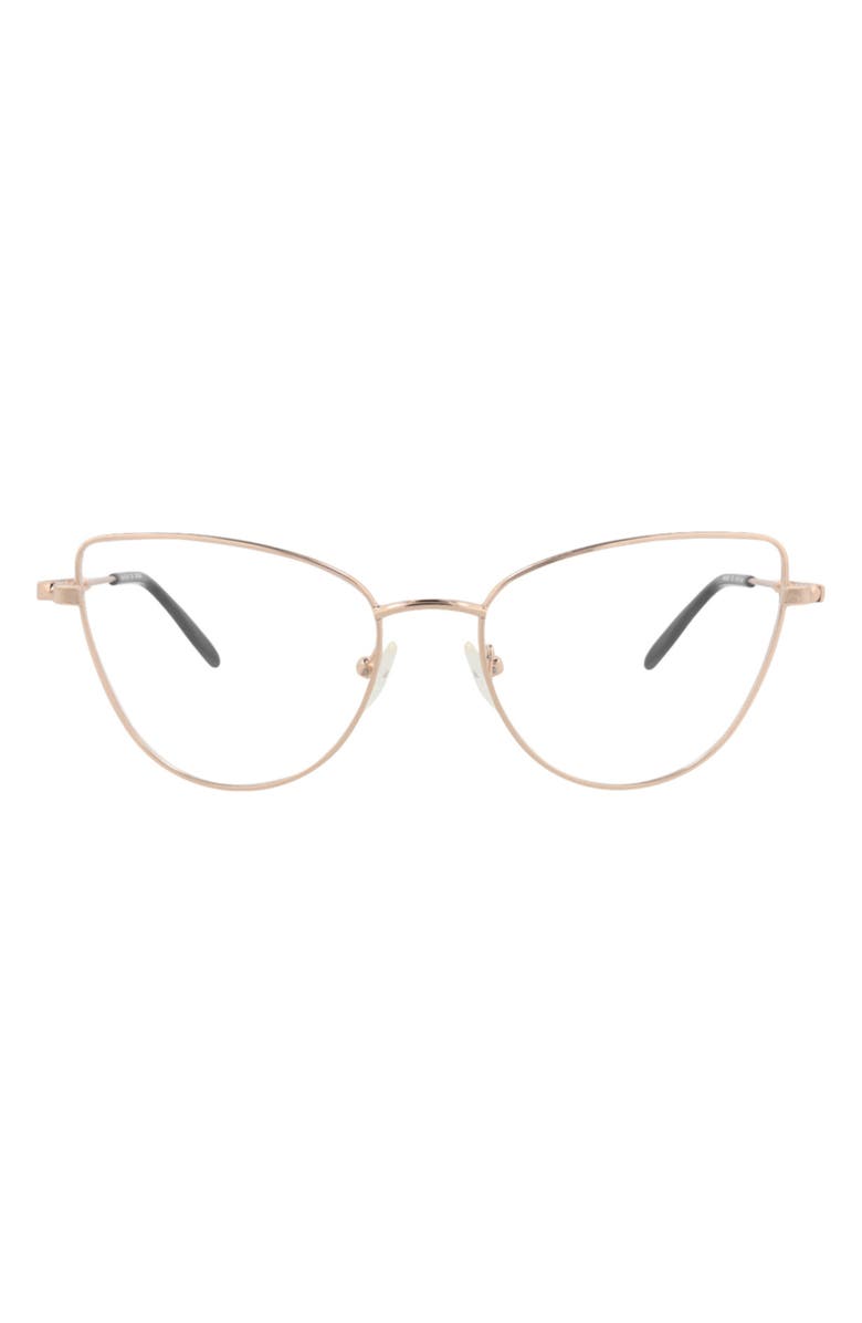 McQueen 55mm Cat Eye Optical Glasses, Main, color, Gold Gold Transparent