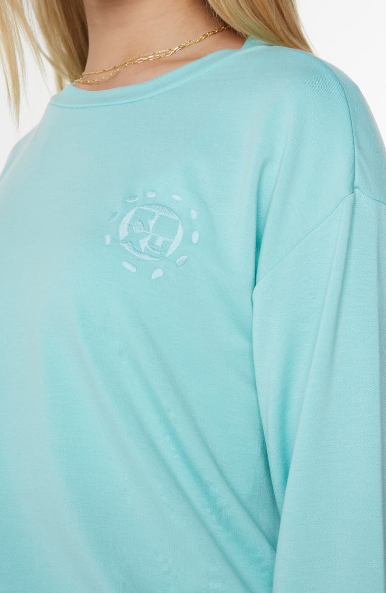 Roxy Surfing by Moonlight Embroidered Graphic Sweatshirt, Alternate, color, Tibetan Stone Solid