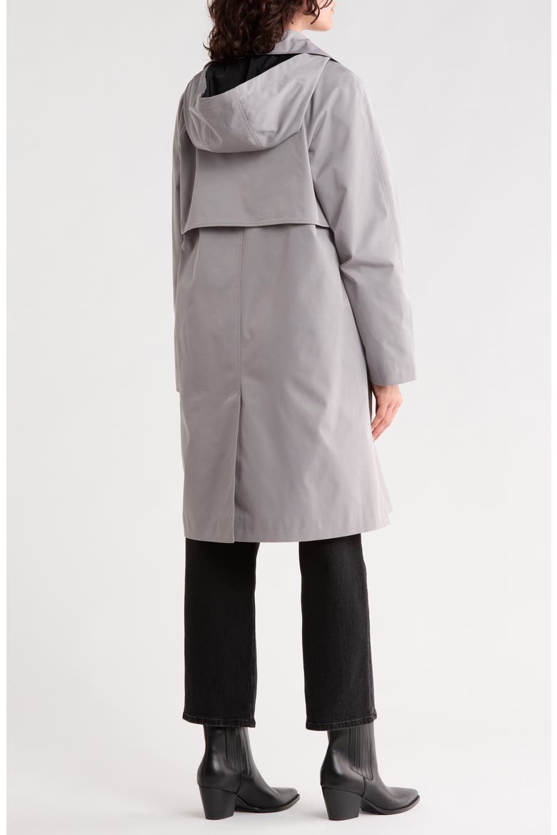 Hooded Long Raincoat, Alternate, color, GREY