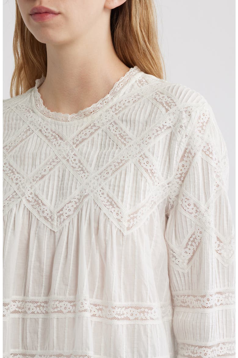 Lattice Lace Victorian Top, Alternate, color, WHITE