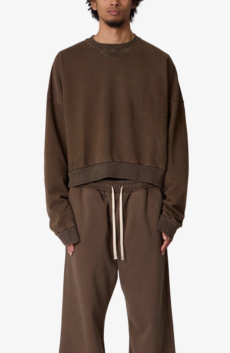 mnml Crop Cotton Crewneck Sweatshirt, Alternate, color,