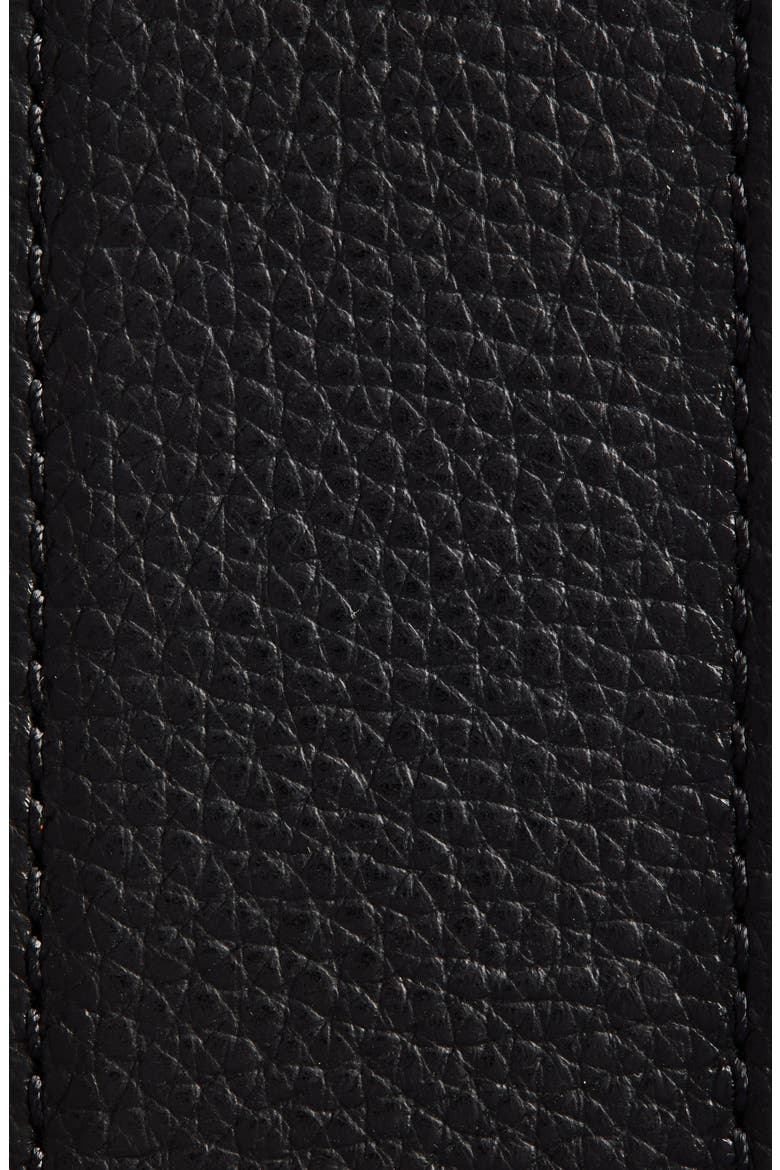Square Ring Leather Belt, Alternate, color, BLACK