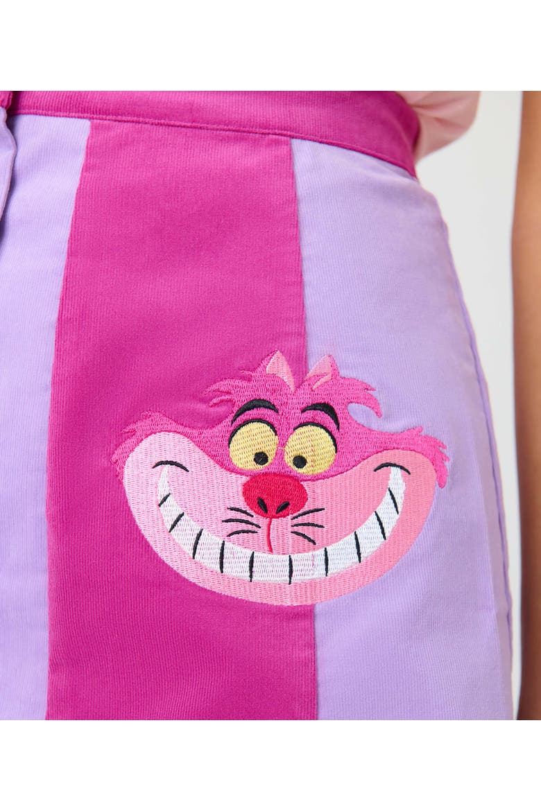 Scallop Hem Corduroy Mini Skirt, Alternate, color, Pink & Purple Stripe