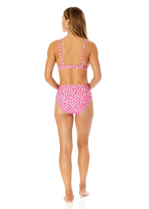 ANNE COLE SHIBORI GEO RING PLUNGE TRIANGLE BIKINI SWIM TOP
