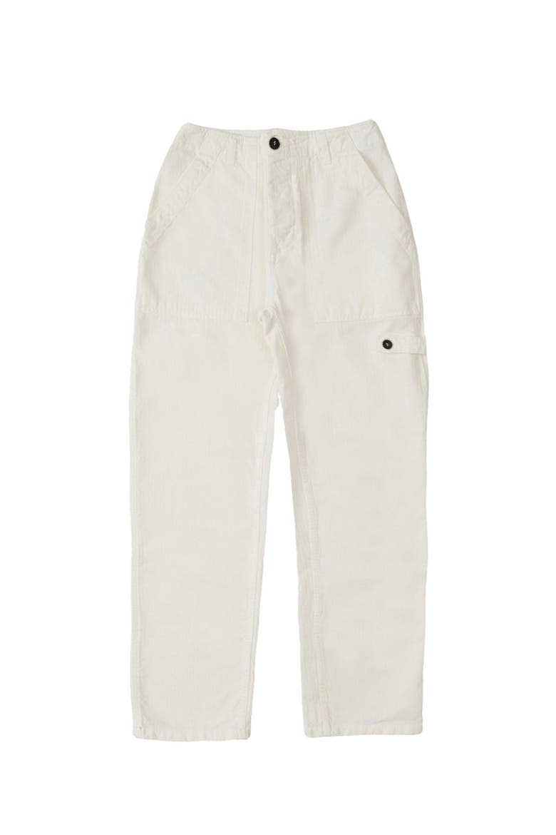 Jerryt Herringbone Cotton Fatigue Trousers, Main, color, OFF WHITE