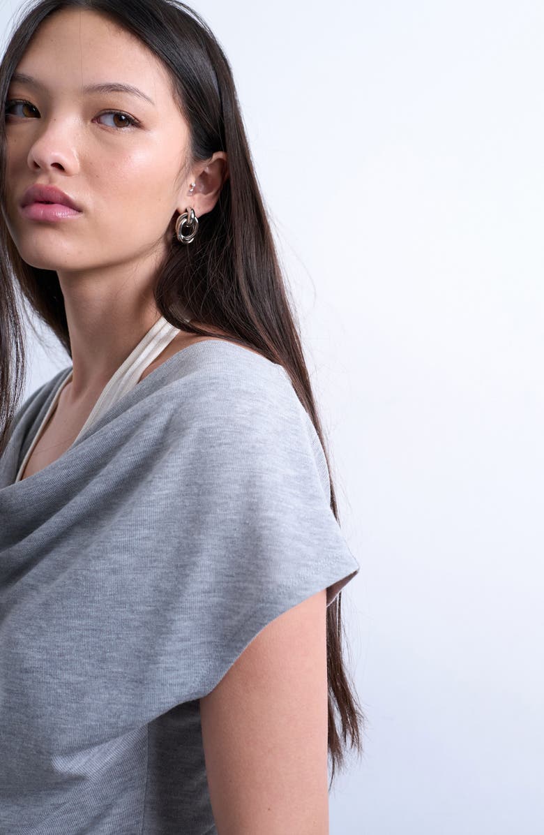 Topshop Layered Cowl Neck Top, Alternate, color, 