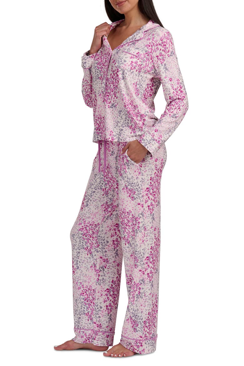 Print Long Sleeve Pajamas, Alternate, color, MEADOW BLOOMS