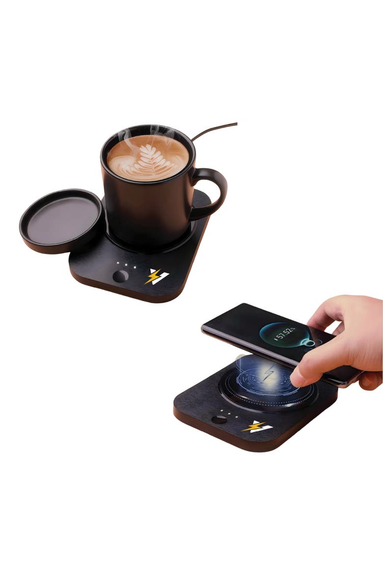 Sip & Charge 2-in-1 Wireless Charger & Mug Warmer, Main, color, Black