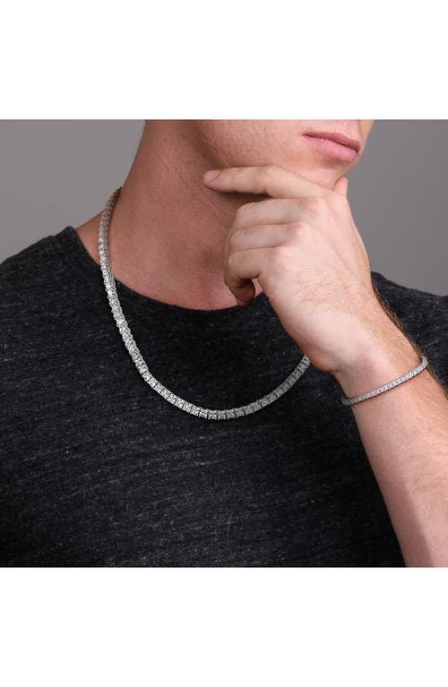 Delmar Sterling Silver Lab Created Sapphire Necklace & Bracelet Set In White