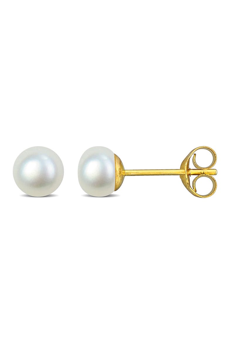 Cultured Pearl Stud Earrings, Main, color, WHITE