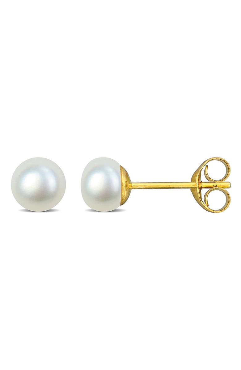 DELMAR Cultured Pearl Stud Earrings, Main, color, White