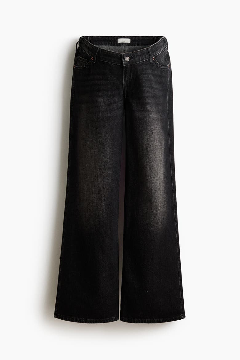 Mama Wide Low Jeans, Alternate, color, Denim black