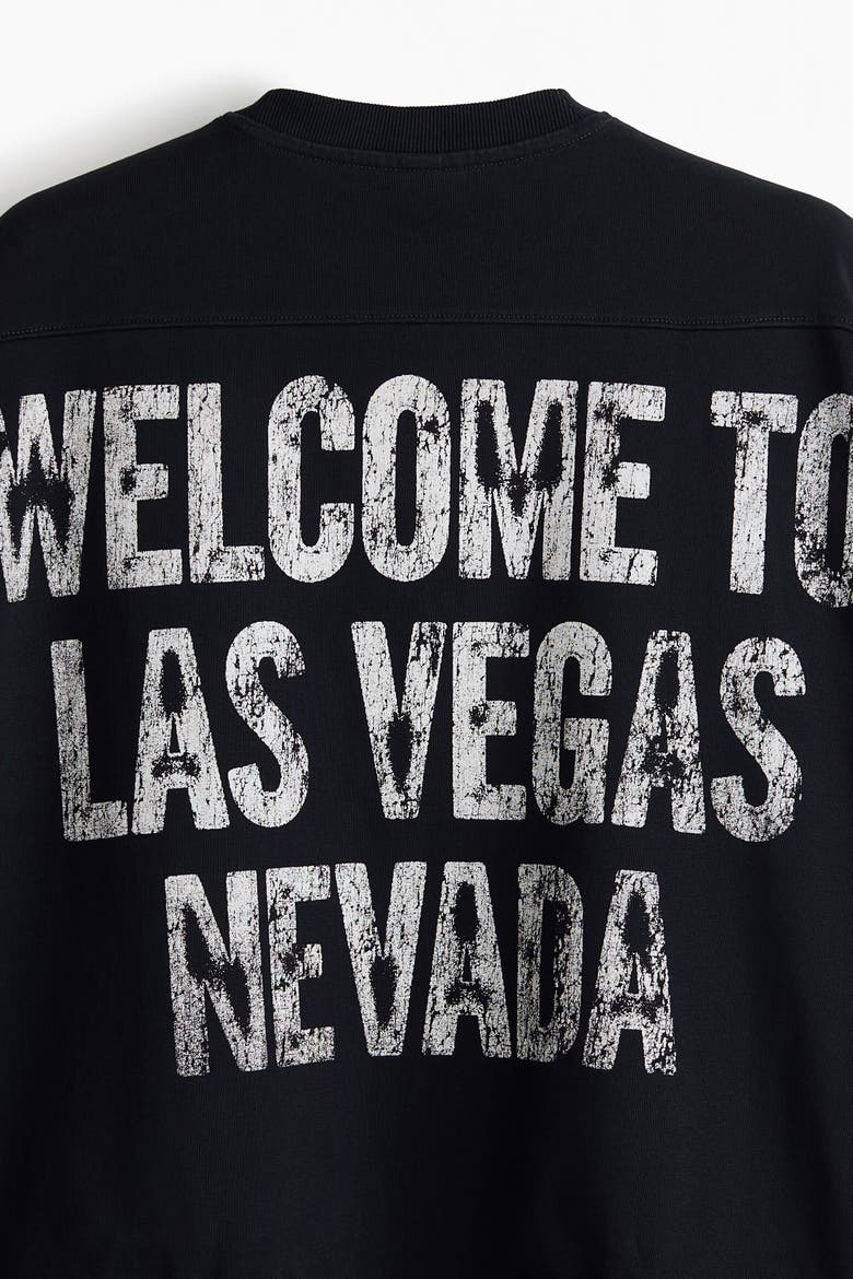Oversized Printed Cotton T-Shirt, Alternate, color, Black/Las Vegas