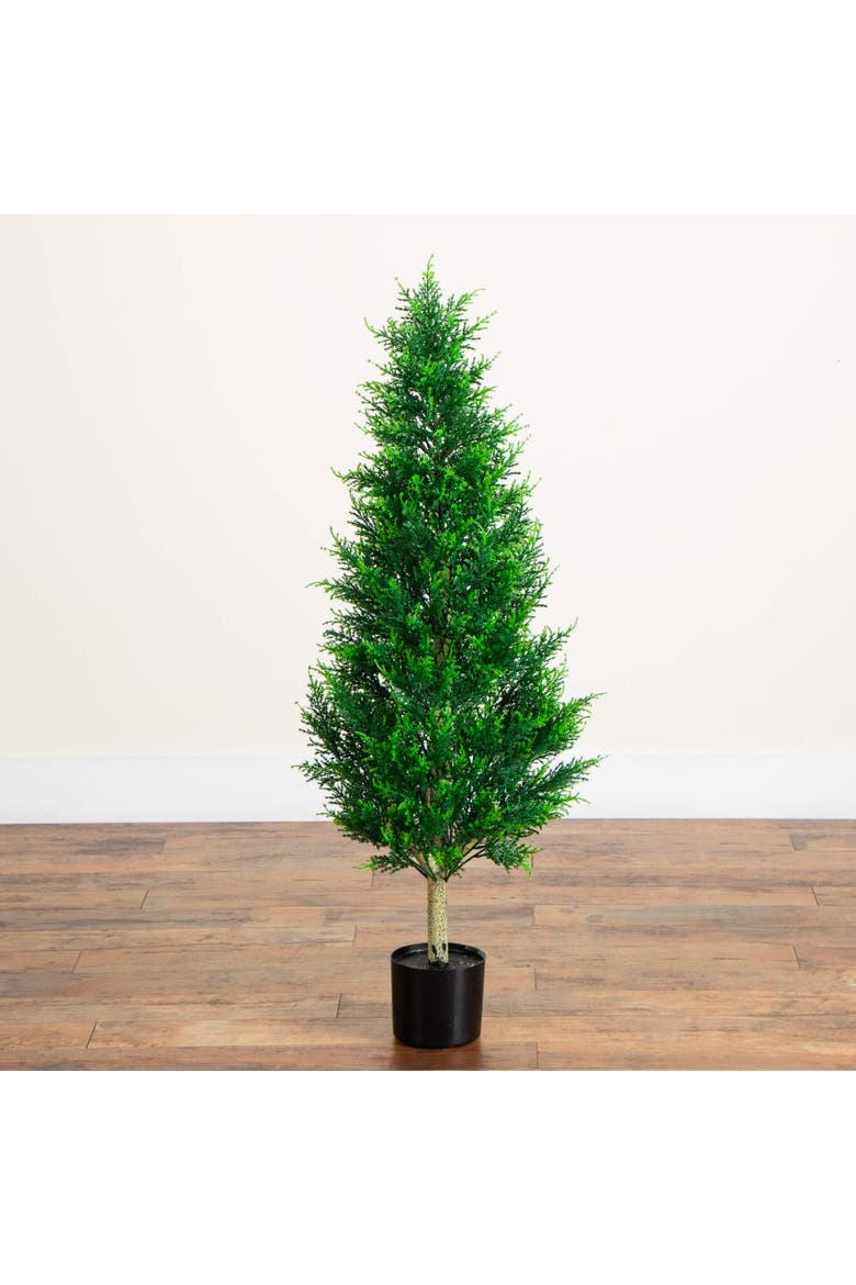 4-ft UV Resistant Artificial Cypress Tower Tree, Alternate, color, Green