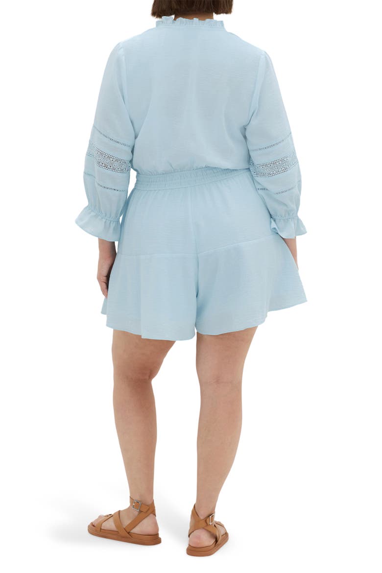 Long Sleeve Woven Romper, Alternate, color, ICE BLUE
