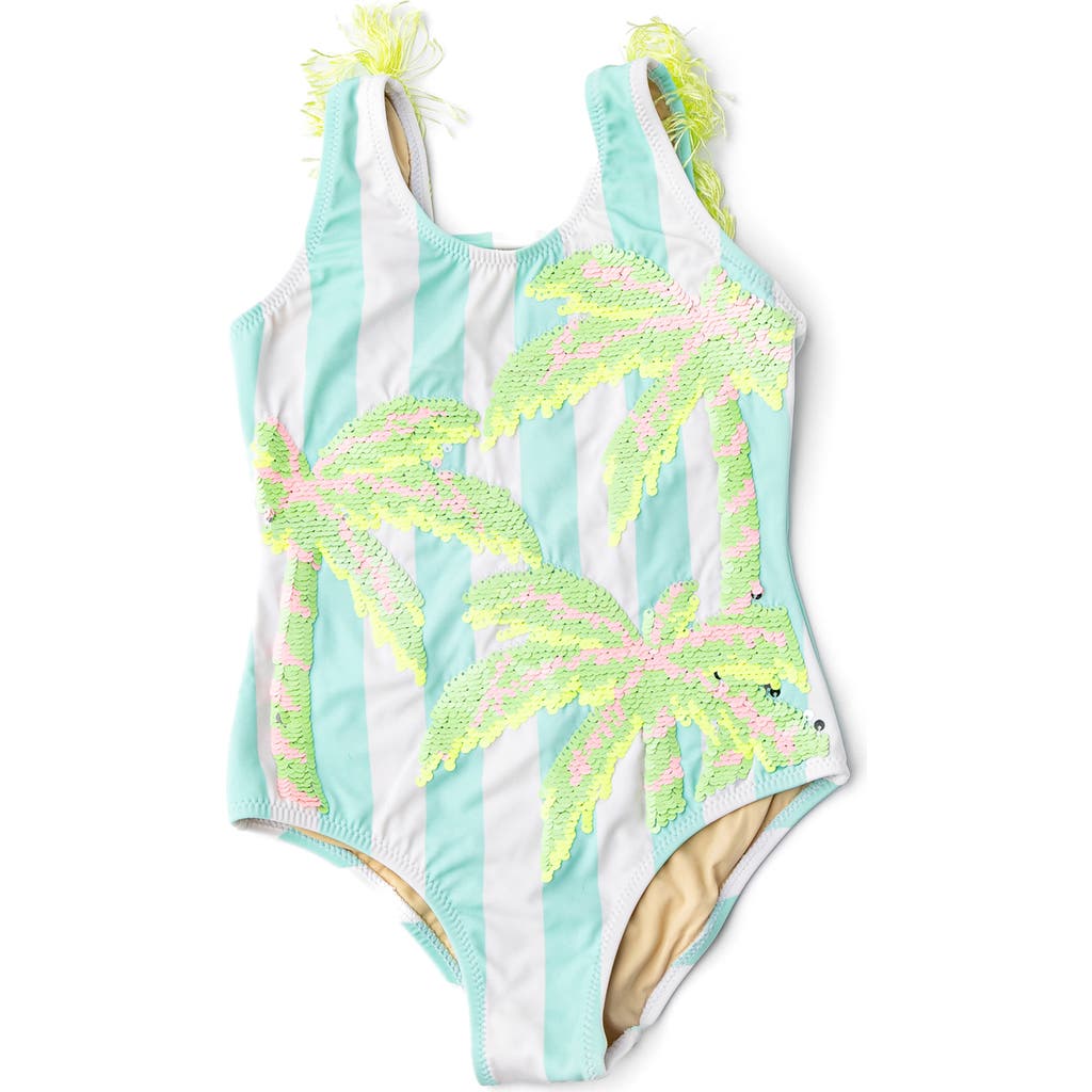 SHADE CRITTERS SHADE CRITTERS KIDS' SEQUIN FRINGE ONE-PIECE SWIMSUIT