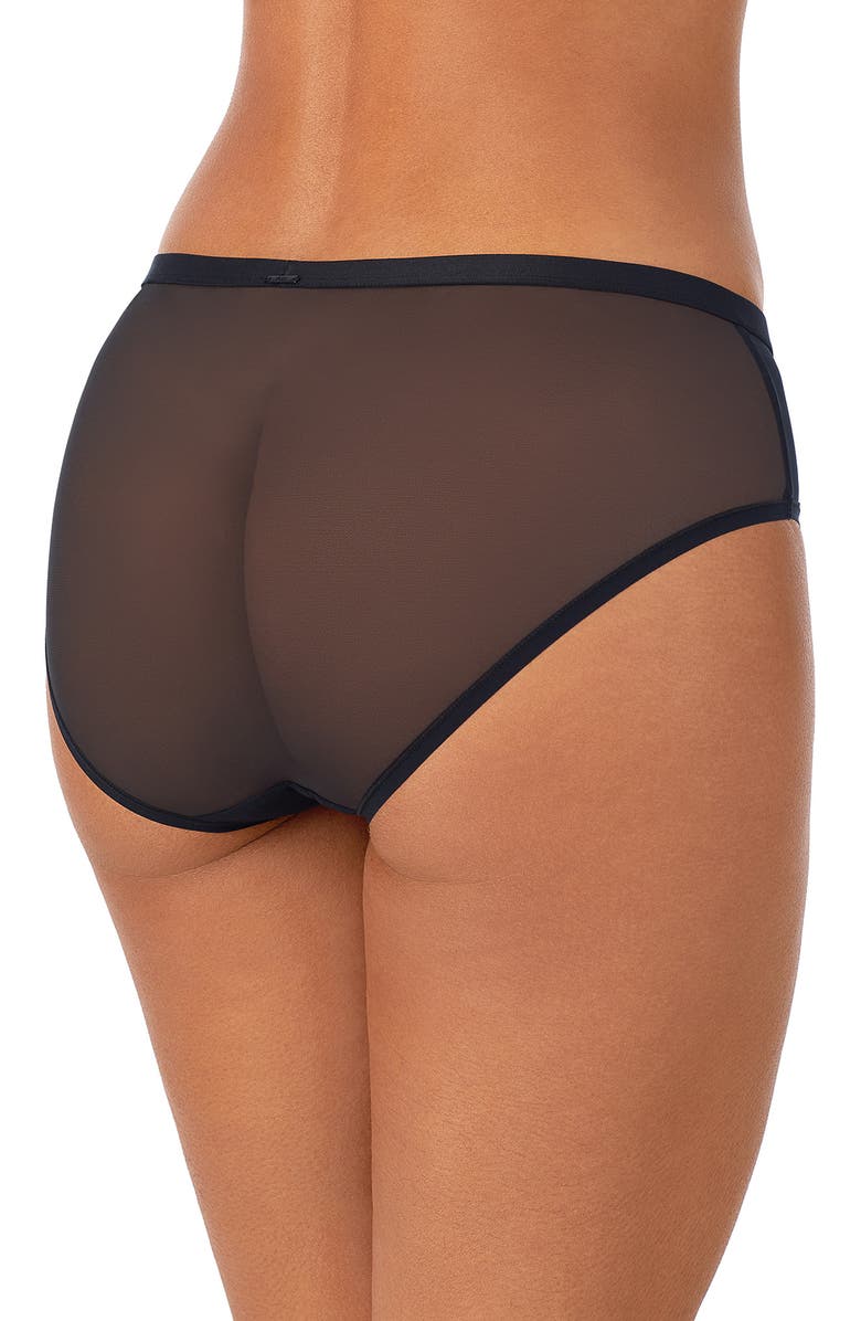 DKNY Wave Lace Trim Mesh Hipster Panties, Alternate, color, 