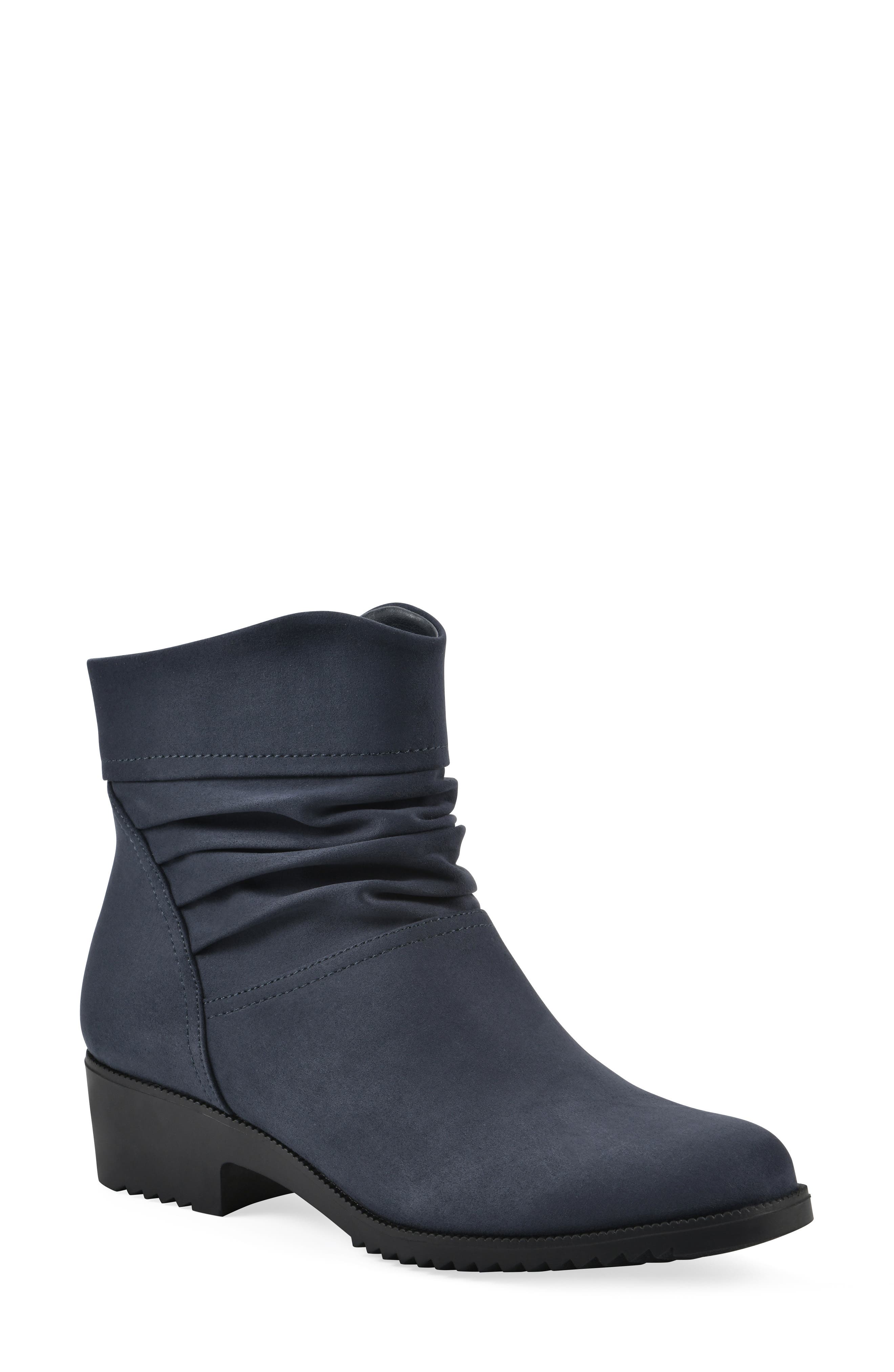 Durbon Scrunch Boot - Wide Width, Main, color, NAVY/ FABRIC
