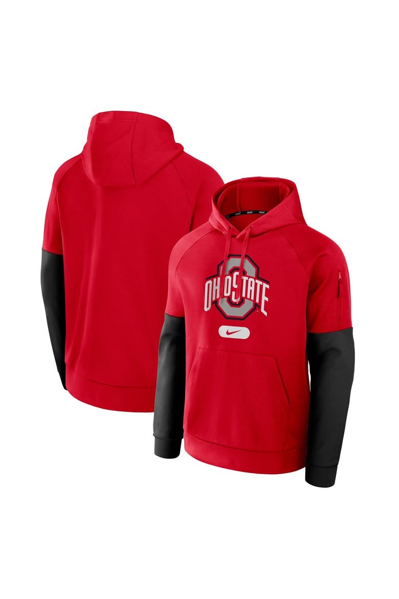 Men's Nike Scarlet Ohio State Buckeyes Fitness Performance Pullover Hoodie, Main, color, Scarlet