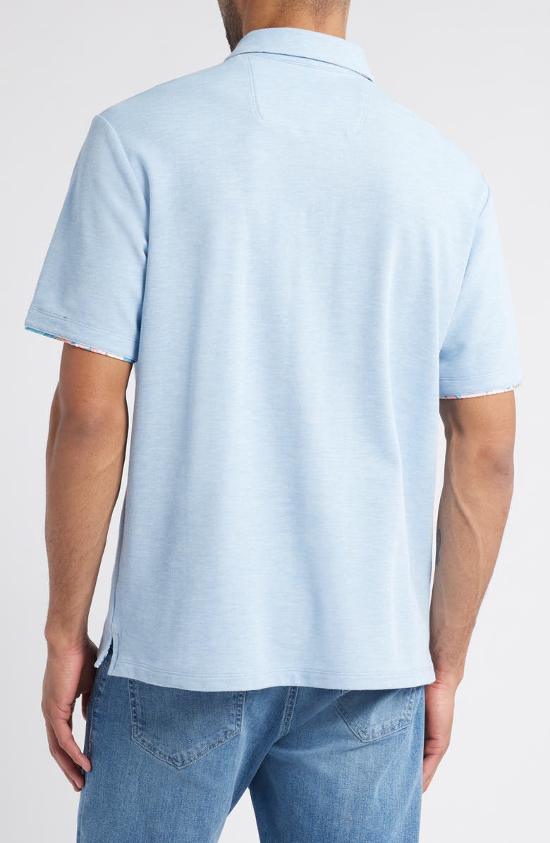 Tommy Bahama Position Palms 5 O'Clock IslandZone<sup>®</sup> Piqué Polo, Alternate, color, Vacation Blue Heather
