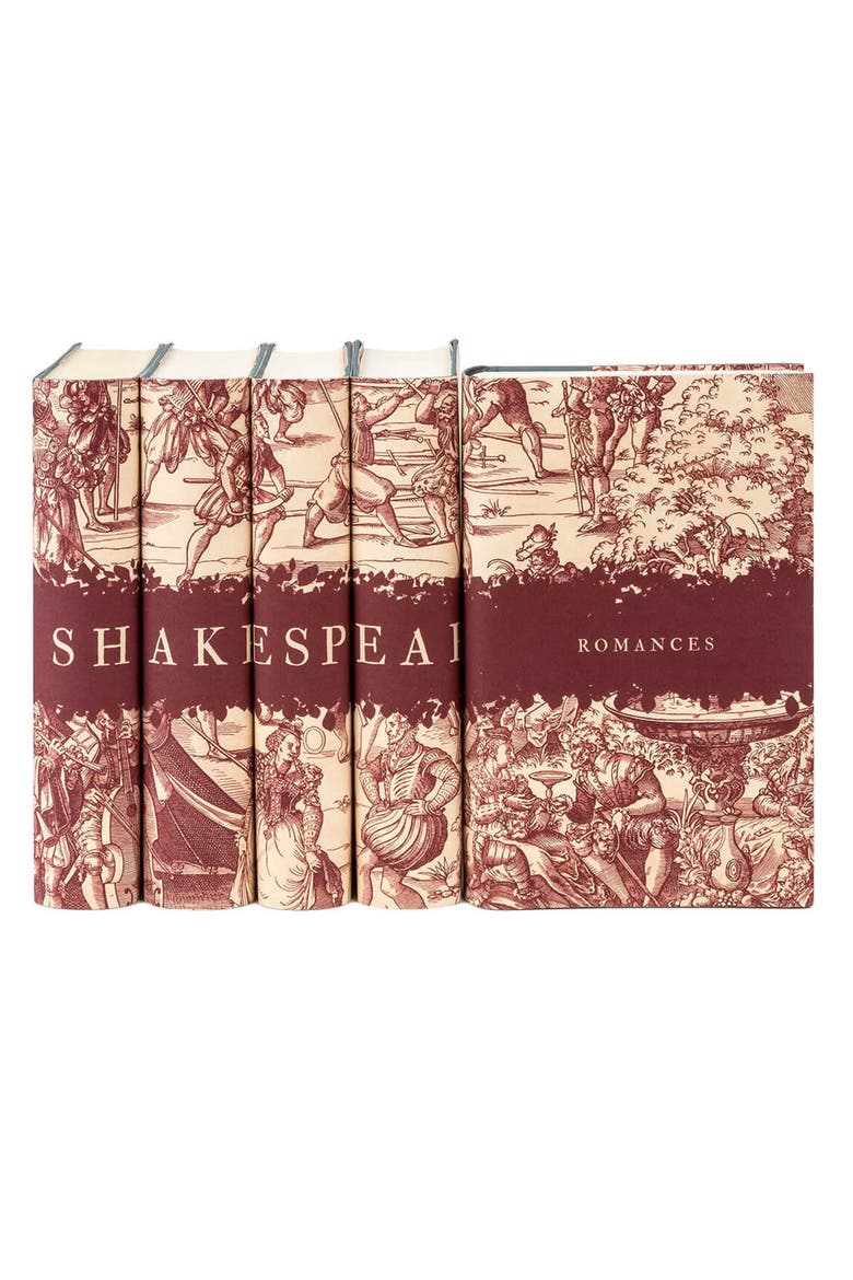 William Shakespeare Engraving Book Set, Alternate, color, Red