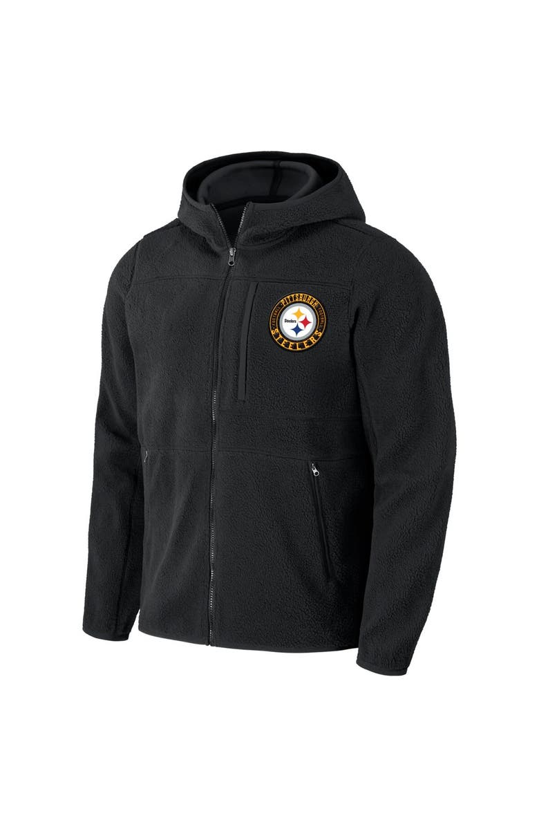 NFL X DARIUS RUCKER Men's NFL x Darius Rucker Collection by Fanatics  Black Pittsburgh Steelers Sherpa Full-Zip Hoodie, Alternate, color, 