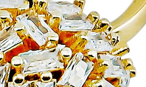 Panacea Baguette Crystal Dome Ring In Gold