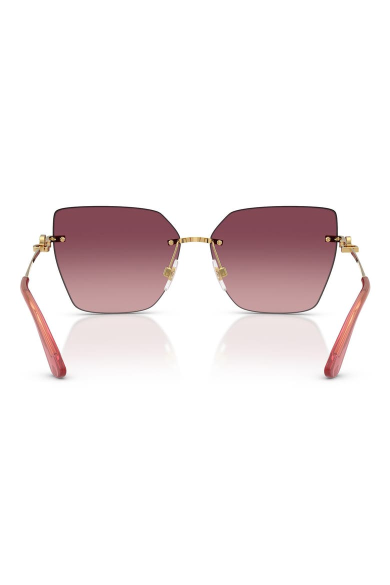 62mm Oversize Gradient Cat Eye Sunglasses, Alternate, color, GOLD / LIGHT PINK