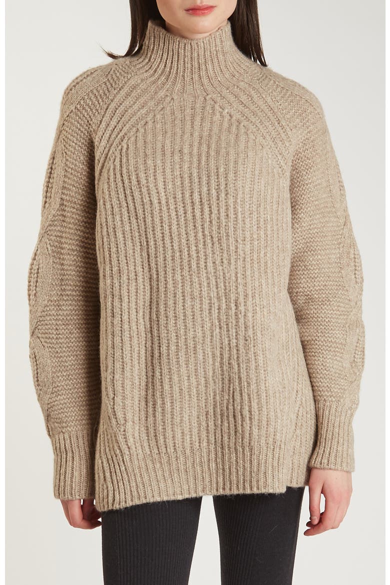 Lori Funnel Neck Tunic, Main, color, Sable