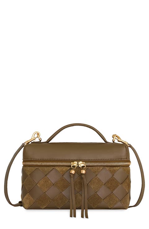 Frankie Woven Leather Train Case