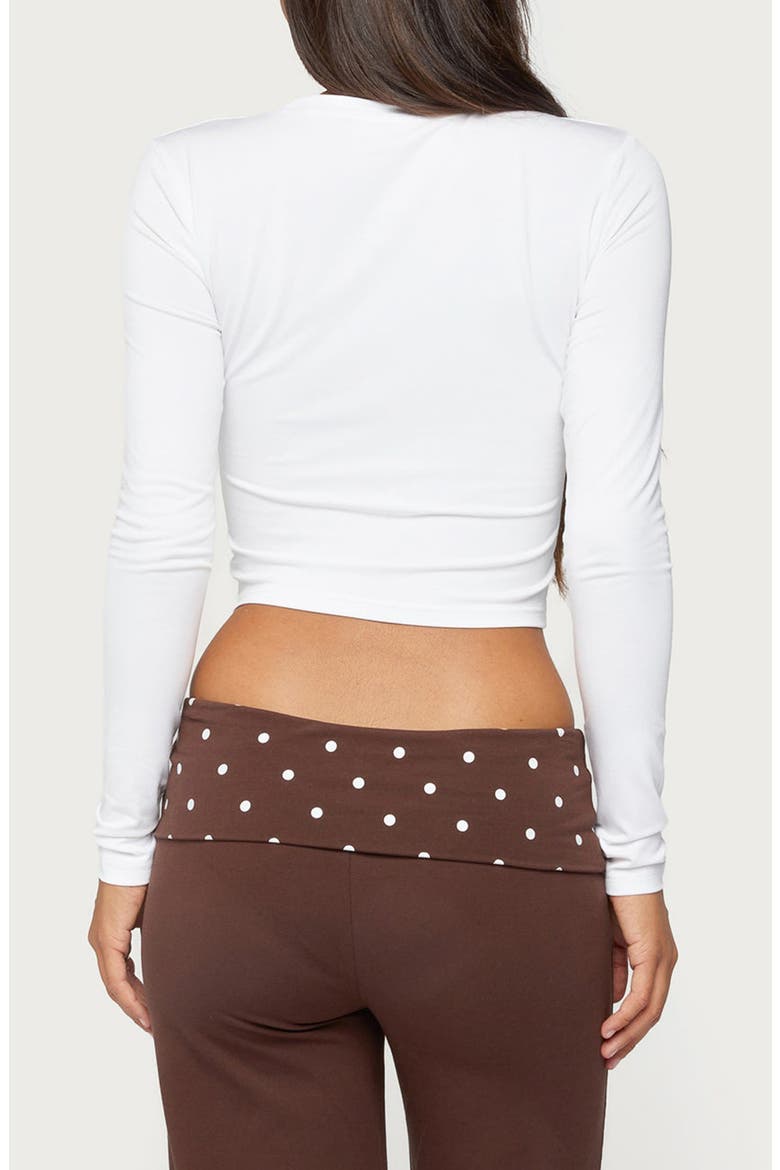 Zali Long Sleeve Crop Top, Alternate, color, WHITE