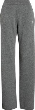 Sporty & Rich Embroidered Logo Cashmere & Wool Pants