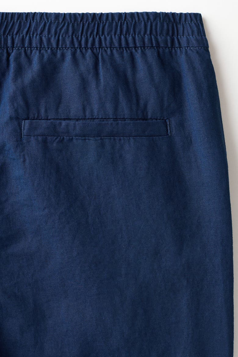 Regular Fit Linen-blend Trousers, Alternate, color, Dark blue