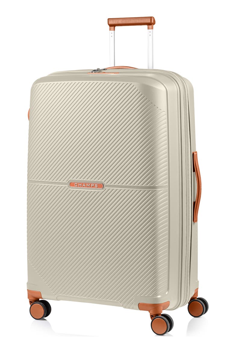 Vintage Aura Large Hardside Spinner Suitcase, Main, color, IVORY
