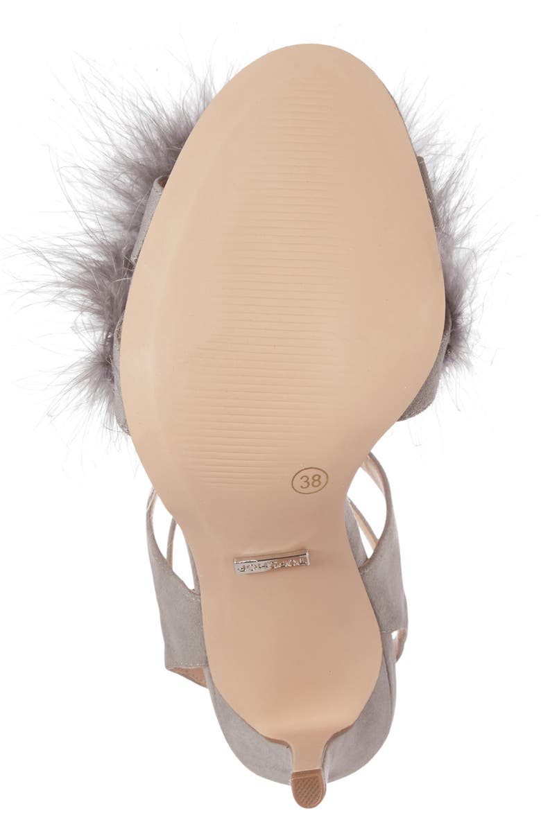 Topshop Reine Feathered Sandal, Alternate, color,