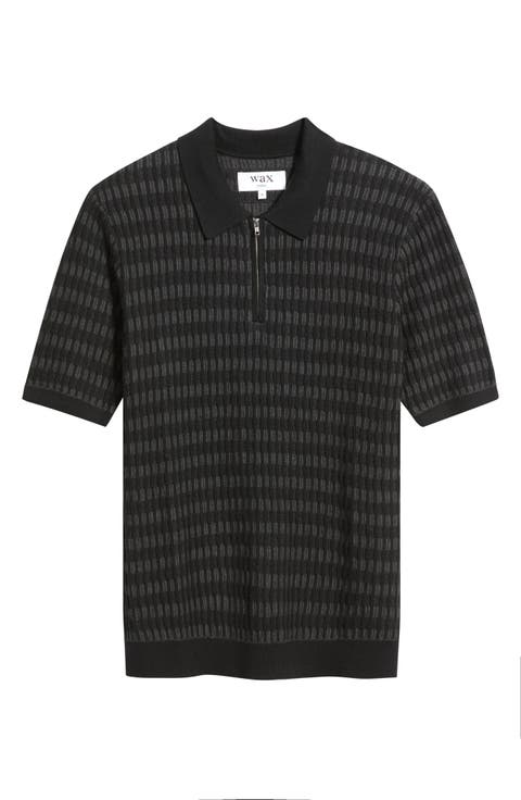 Bury Ribbed Cashmere Blend Zip Polo